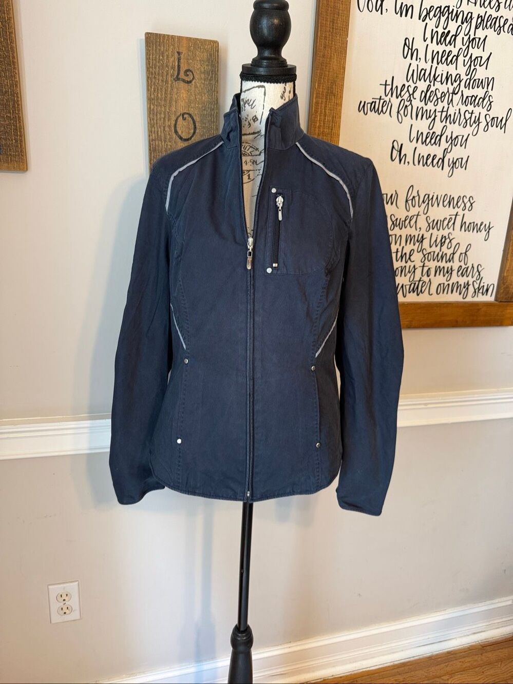 Bobby Jones X-H2O Women's Zip Up Performance Golf Jacket Dark Navy Size Medium